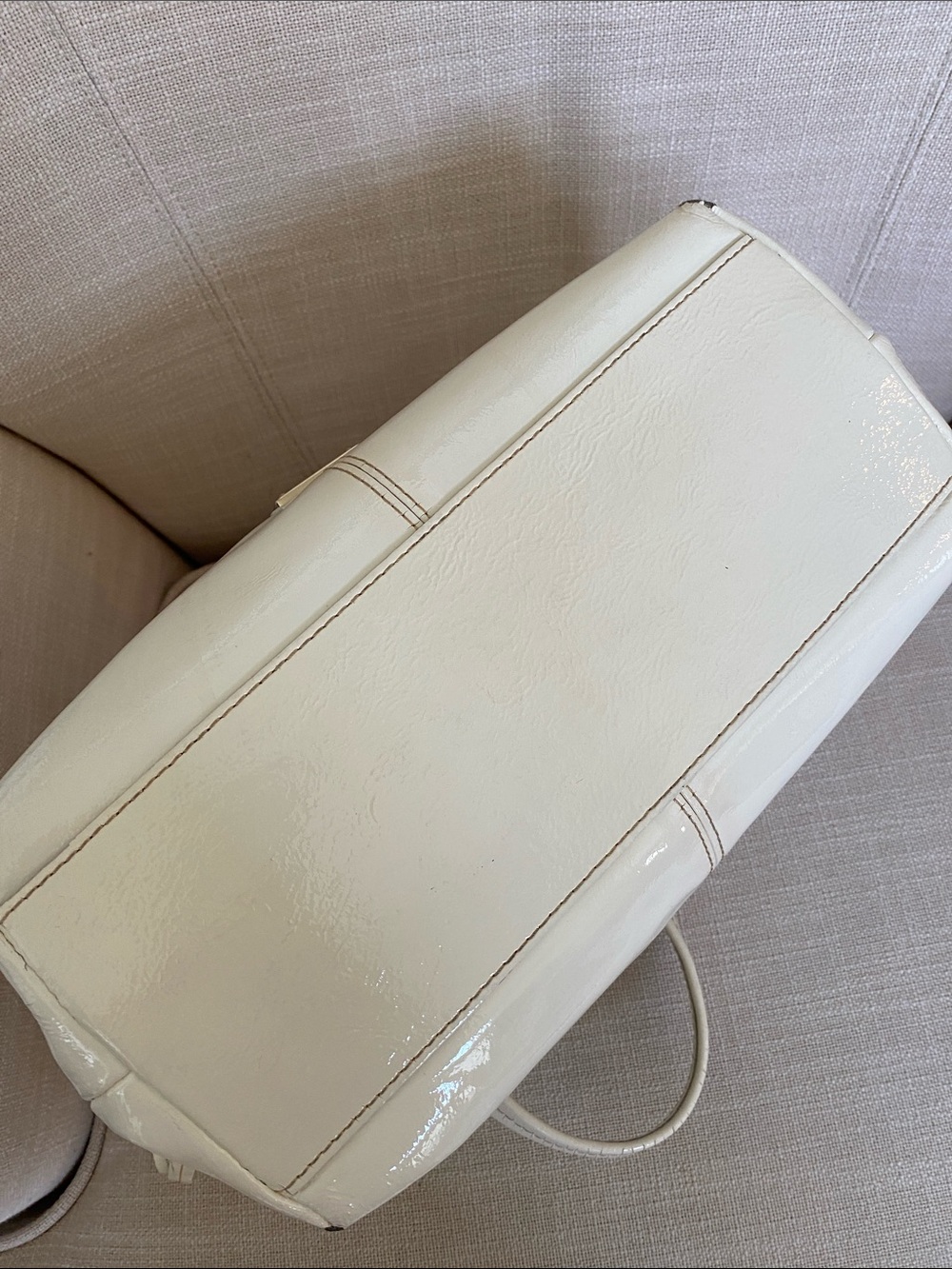 Dooney & Bourke Chiara Cream Patent Leather Shoulder Bag - Picture 9 of 16